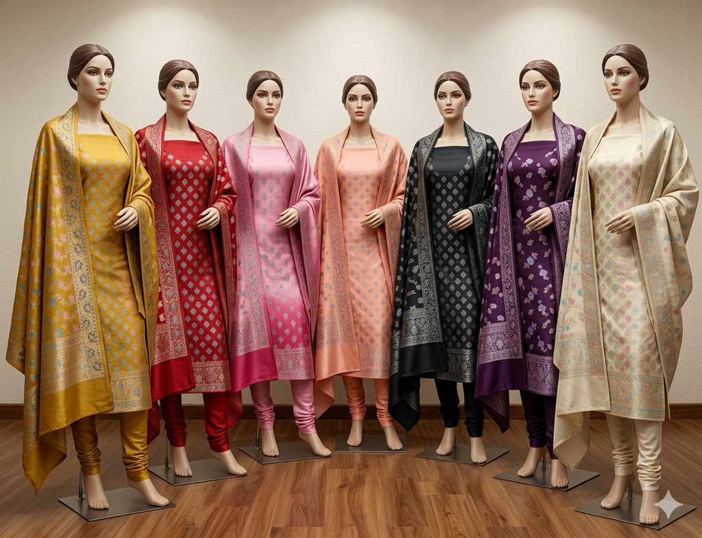 maslin soft silk suits 3piece set