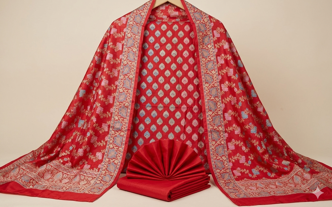 maslin soft silk suits 3piece set