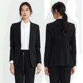 Women's Single Button Suit Jacket and Straight Pants Set