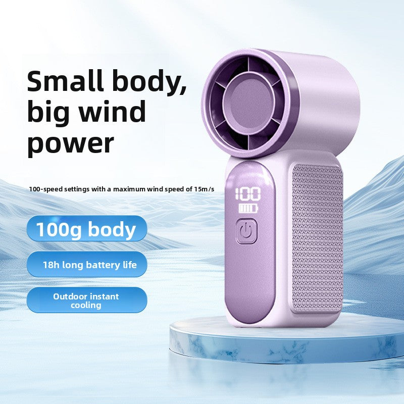USB Rechargeable Handheld Fan with Digital Display