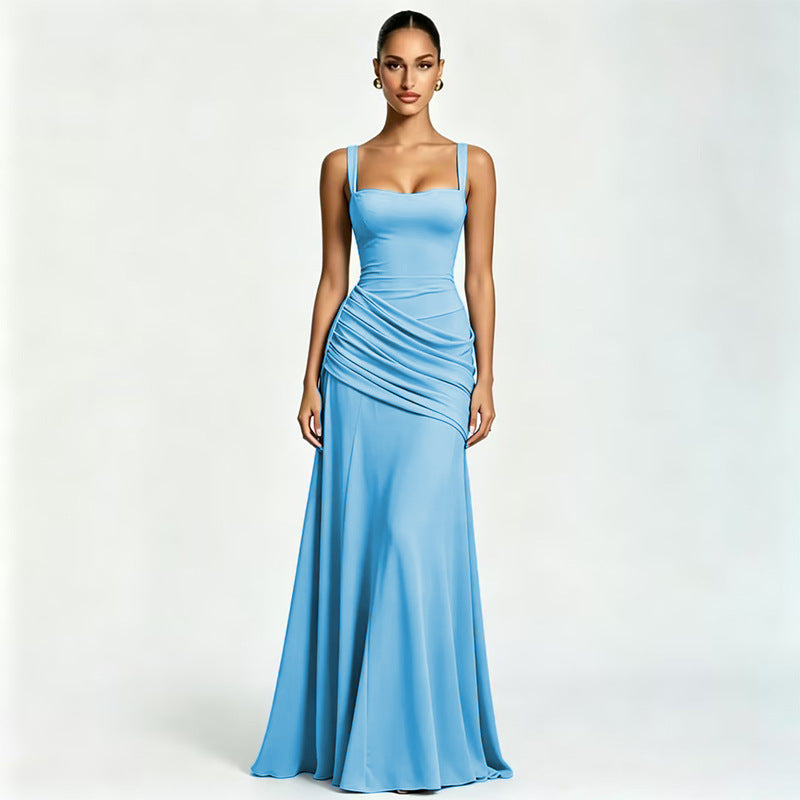 Elegant Ruched Waist Sleeveless Dress